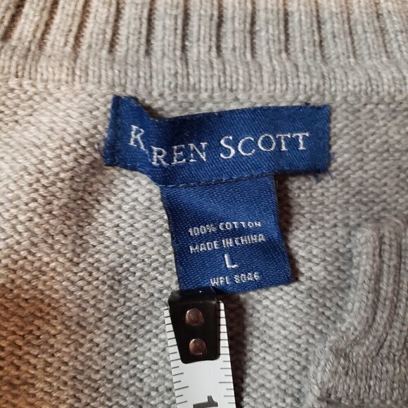 Karen Scott Cable Knit Henley Layered Look Sweater - Picture 5 of 7